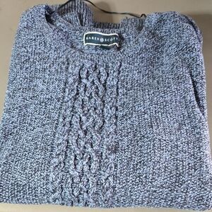 Karen Scott Heathered Blue Crewneck Sweater